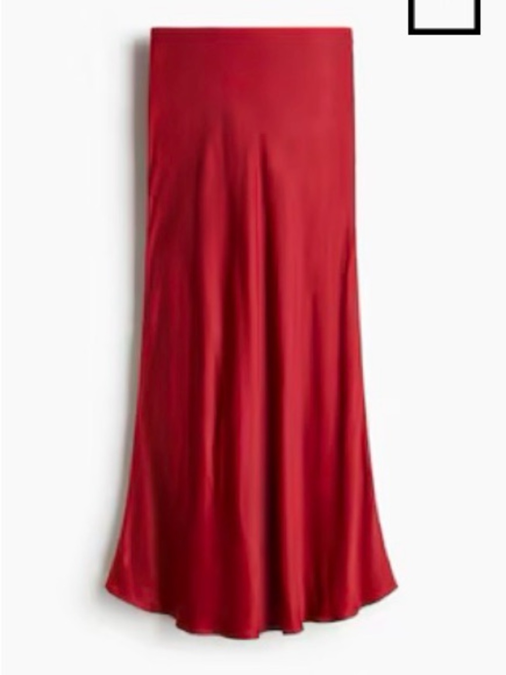 H&M Beautiful Red Long Satin Skirt